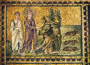 O porco gadareno ou o exorcismo de "uma legião" de demónios, século VI (mosaico)