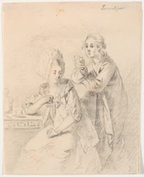 Rascunho do retrato do deputado universitário Frederik Carl Trant (1738-98) e esposa Cornelia, née Schumacher