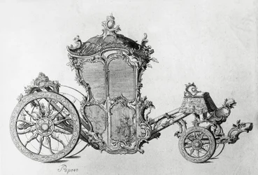 Design para carro rococó, gravura