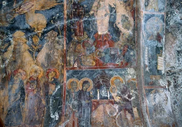 Fresco na igreja de Metamorfose Sotiros, Voutas, Creta, Grécia (foto)