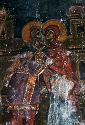 Fresco de santos na Igreja de Agios Ioannis Prodromos, Margaritas, Creta, Grécia (foto)