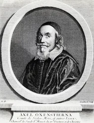 Retrato de Axel Oxenstierna Gustafsson (1583-1654), Chanceler do Reino da Suécia, gravura