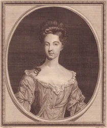 Retrato de Margaret Cecil, Condessa de Ranelagh (1672 ou 1673-1728), gravura em cobre de John Goldar (1729-1795) de pintura de G Kneller