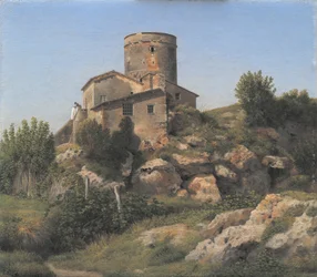 Um edifício perto de Tor di Quinto fora de Roma