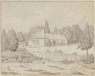 A casa de Jean-Jacques Rousseau no jardim do palácio de Ermenonville