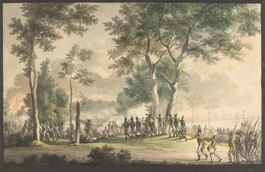 O resultado dos caçadores de vida no jardim de Classen 31 de agosto de 1807.