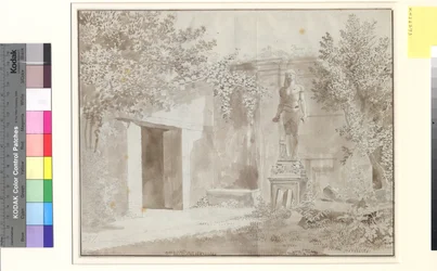 Lote presumivelmente do jardim do Palazzo Barberini com a Estátua Romana Antinous em estilo egípcio, Roma