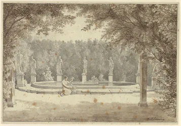 A fonte no jardim do Palazzo Barberini, Roma