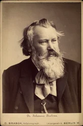 Johannes Brahms, compositor e pianista alemão, 1889