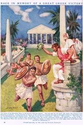 A Maratona: Corrida em Memória de uma Grande Vitória Grega, ilustração do 