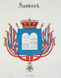 Carta e Pendente da Ordem da Legião Francesa de Honra, de uma coleção de aquarelas publicadas na Alemanha, 1830-33