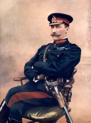 Tenente-General Sir HC Chermside, comandante da 14ª Brigada na África do Sul, 1902.