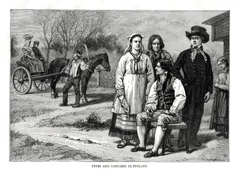 Tipos e roupas na Finlândia, 1879