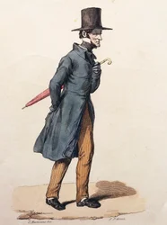 O caixeiro, gravura de C Martorana, Itália