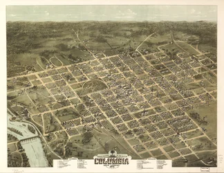Vista panorâmica da cidade de Columbia, Carolina do Sul 1872.