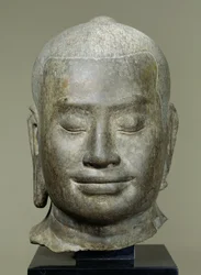 Chefe do rei Jayavarman VII (r.1181-c.1220) (bronze)