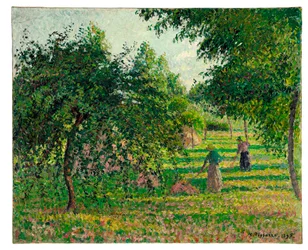 Macieiras e fabricantes de feno em Eragny, 1895