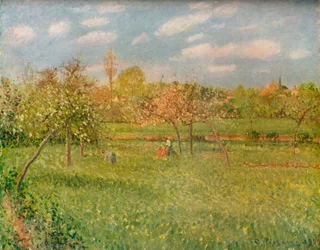 Árvores de maçã em Eragny, sol da manhã, c1896