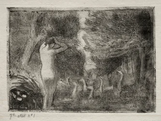 Banhista e gansos, 1895.
