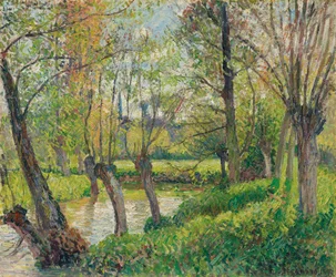Bordas do Epte em Êragny, pôr do sol, 1897.