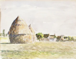 Palheiro, Eragny Evening; O palheiro, noite Eragny, 1889