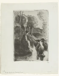 Pastorinha com vacas junto à água
Vachère au border de l