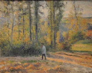 Paisagem com um caçador, Pontoise Paisagem em Pontoise com um caçador, 1879