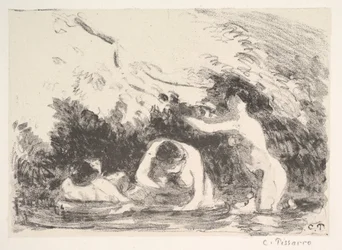 Banhistas à sombra de margens arborizadas, 1894.