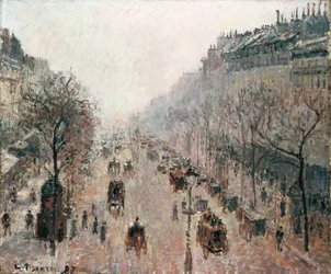 Boulevard Montmartre em uma manhã nublada e ensolarada, 1897