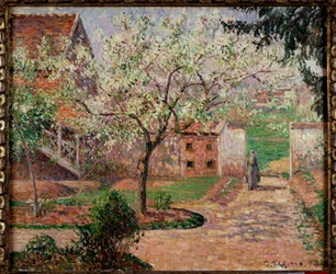 Jardim em Eragny Pintura de Camille Pissarro (1830-1903) Coleção Particular do século XIX