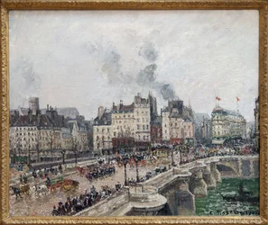 Le Pont Neuf, Oil Painting On Canvas de Camille Pissarro (1830-1903). Fotografia, KIM Youngtae, Lyon, Musee des beaux arts de Lyon.