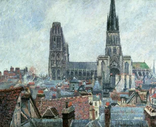 Telhados de Old Rouen: Clima Cinzento (Catedral)