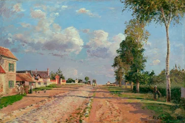 Route de Versailles, Rocquencourt ( França) - Pintura de Camille Pissaro (1830-1903), óleo sobre tela