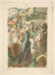 O mercado de Gisors: Rue Cappeville, 1894-95.