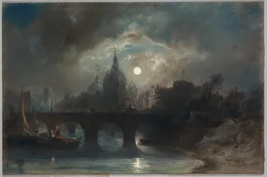 Vista de uma cidade à noite, 1831.
