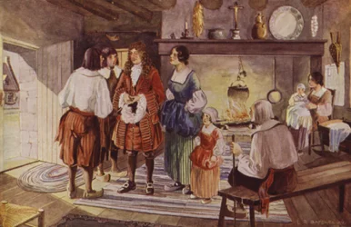 Uma visita do Intendente (litografia a cores)