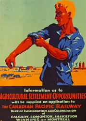 Poster promovendo a emigração para o Canadá, 1920 (cor Litho)