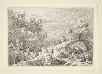 Mountain Landscape with Five Bridges, da série Vedute (Vistas)