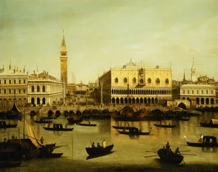 Uma vista do Molo do Bacino di San Marco, Veneza,