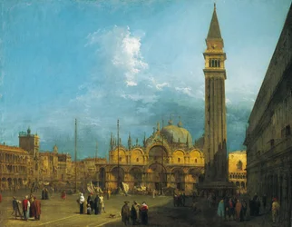 Canaletto - Piazza San Marco olhando para leste em direção à Basílica e ao Campanário c.1723-4