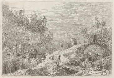 Paisagem de montanha com cinco pontes