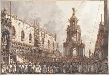 A festa «Giovedì Grasso» em frente ao Palácio Ducal de Veneza