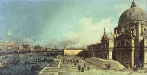 A entrada para o Grande Canal, Veneza, com a Igreja de Santa Maria della Salute