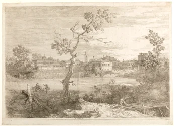 Vista de uma cidade numa margem de rio, da série «Vistas»
