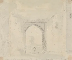 Arco de tijolos adjacente à Grande Porta do Mosteiro de Santo Agostinho, Canterbury