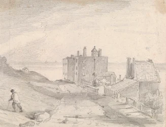Esboço de uma Estrada e Edifícios à beira da falésia, Hastings