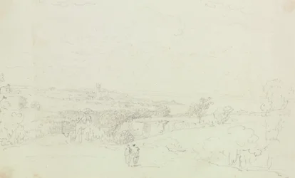 Paisagem Esboçada com Castelo à Distância