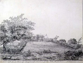 Uma Vista Frontal da Residência de Napoleão I em Longwood na Tarde da Tarde, Santa Helena