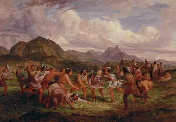Jogo de bola entre os índios Sioux, 1851