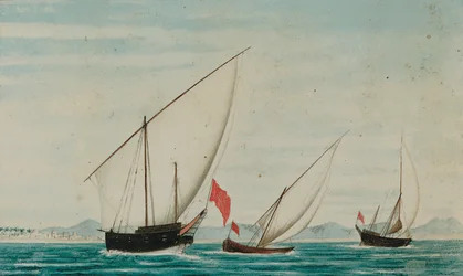Vista de Dhows fora de Ajman